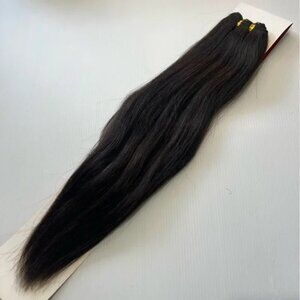18 Inch Real Human hair Extensions 1B Black Weft Straight |The Sassy collection